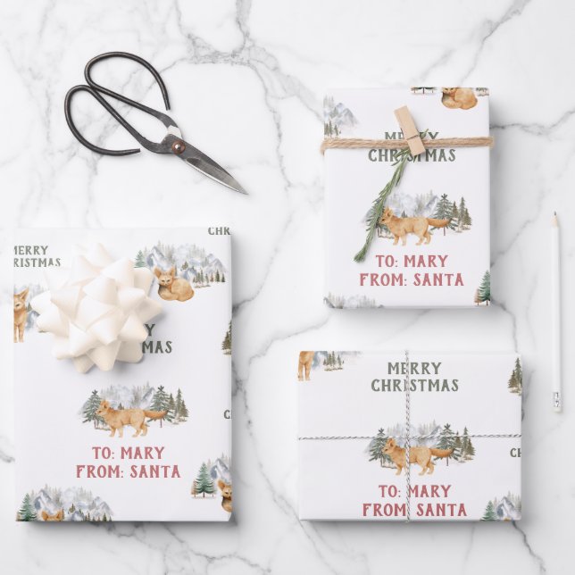 Feuille De Papier Cadeau Custom Fennec Fox Gift Wrapping Paper (Recto)