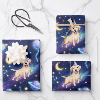 Feuille De Papier Cadeau custom Galaxy Labrador Retriever birthday party