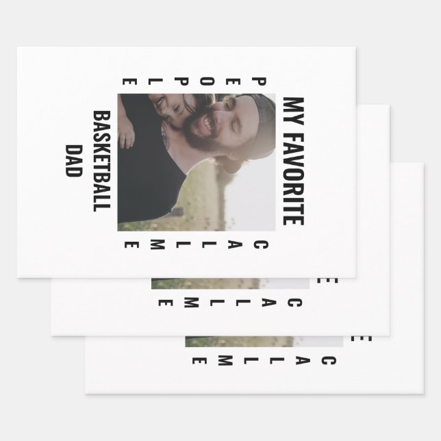 Feuille De Papier Cadeau Custom Sports père Sports mère modèle photo (Lot)