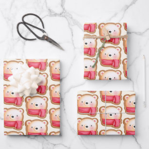 Feuille De Papier Cadeau Cute Bear Face