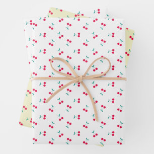 Feuille De Papier Cadeau Cute cerise Aesthétique cerises Motif Moderne