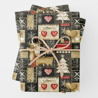 Feuille De Papier Cadeau Cute Christmas reindeer pattern