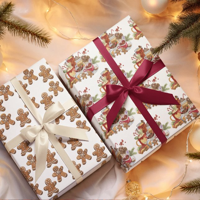 Feuille De Papier Cadeau Cute Cosy Festive Sweet Traitements Noël (Créateur téléchargé)