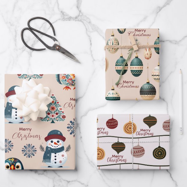 Feuille De Papier Cadeau Cute cosy Whimsical Scandinavian (Recto)