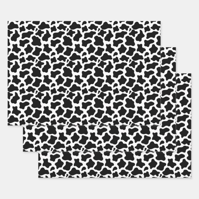 Feuille De Papier Cadeau Cute Cow Imprimer Motif Paysans Cadeaux Animaux de (Lot)