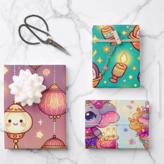 Feuille De Papier Cadeau Cute Diwali