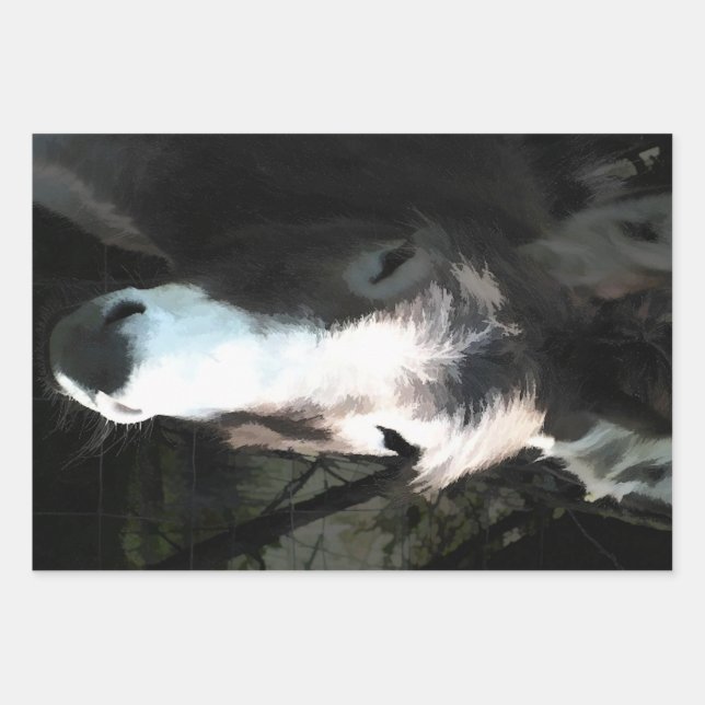 FEUILLE DE PAPIER CADEAU CUTE DONKEY (Devant)