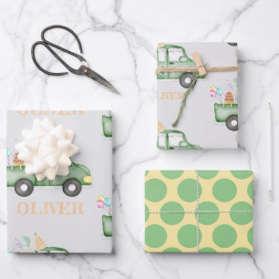 Feuille De Papier Cadeau Cute Dusky Green N'importe quel âge fête d'anniver