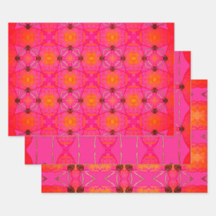 Feuille De Papier Cadeau Cute Girl Orange et rose