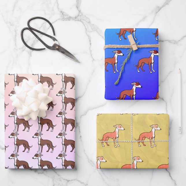 Feuille De Papier Cadeau Cute Italian Greyhound Image (Recto)