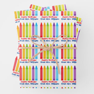 Feuille De Papier Cadeau Cute jardin d'enfants Enseignant personnalisé Cray