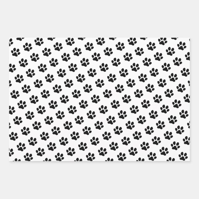 Feuille De Papier Cadeau Cute Kitty Motif de pattes de chat, Amoureux de le (Devant)