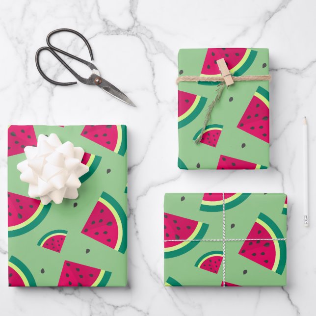 Feuille De Papier Cadeau Cute Motif Watermelon (Recto)