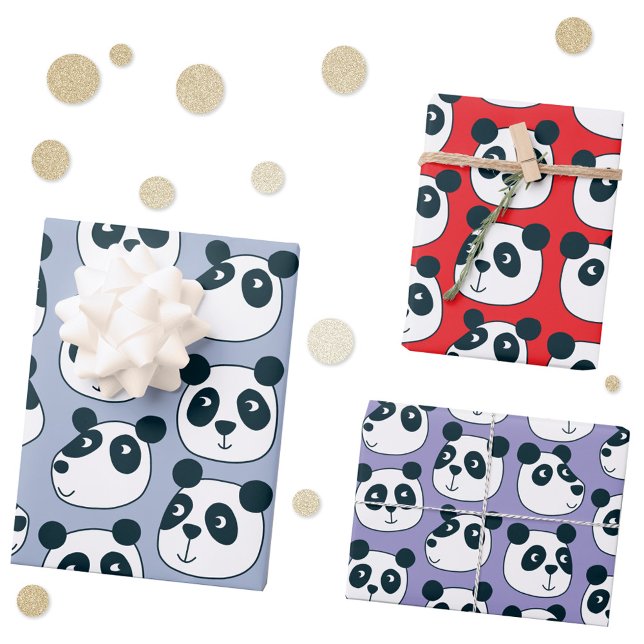 Feuille De Papier Cadeau Cute ours Panda (Cute panda bear wrapping paper sheets)