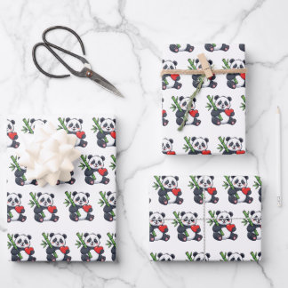 Feuille De Papier Cadeau Cute Panda Pattern Wrapping Paper for Gifts and Pa