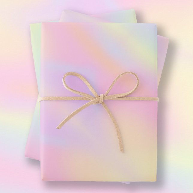 Feuille De Papier Cadeau Cute Pastel Arc-en-ciel Motif marbré (Créateur téléchargé)