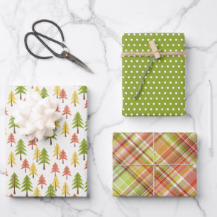 Feuille De Papier Cadeau Cute personnalisée Simple Chic Motif de pins de fo