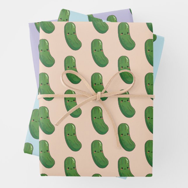 Feuille De Papier Cadeau Cute Pickle (En situation)