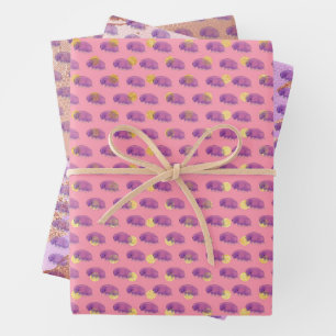 Feuille De Papier Cadeau Cute purple tardigrade aka water bear swimming wra