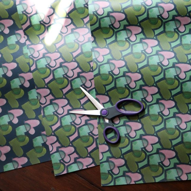 Feuille De Papier Cadeau Cute Retro Valentine's Day Hearts Valentine (Créateur téléchargé)