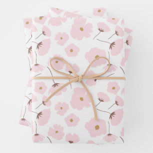 Feuille De Papier Cadeau Cute rose Pastel Daisy Floral