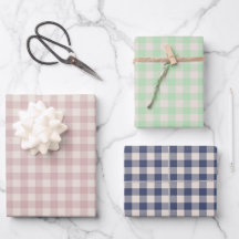 Cute Rustic Pink Green Blue Gingham Plaid Pattern