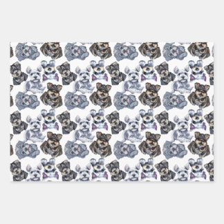 Feuille De Papier Cadeau Cute Schnauzer Dog Patterned Art
