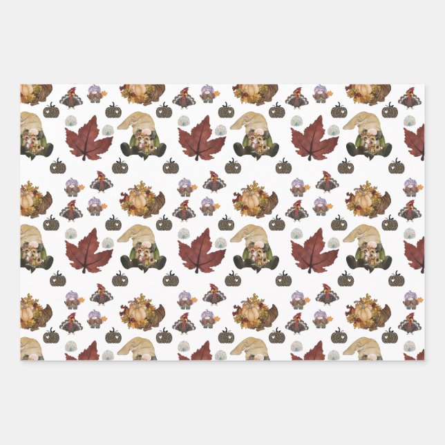 Feuille De Papier Cadeau Cute Thanksgiving Decor Fall Farmhouse  (Devant)