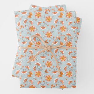 Feuille De Papier Cadeau Cute Vintage Papillon Motif