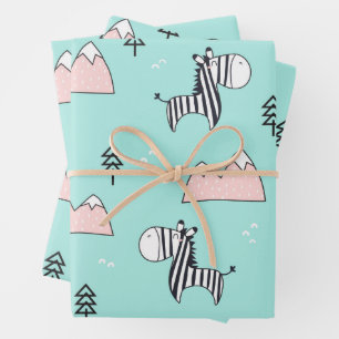 Feuille De Papier Cadeau Cute Zebra