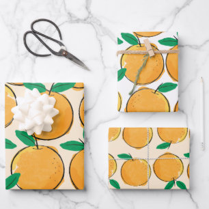 Feuille De Papier Cadeau Cutie Orange Motif