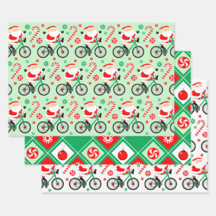 Feuille De Papier Cadeau Cycliste Vacances Vacances Cadeau