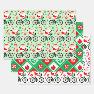 Feuille De Papier Cadeau Cycliste Vacances Vacances Cadeau