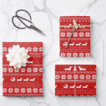 Feuille De Papier Cadeau Dachshunds Christmas Holiday Motif Wiener Dogs<br><div class="desc">Le papier d’enveloppement de Noël de Cute Dachshund Lover. Festive motif de style pull de Noël rouge et blanc avec des Dachshunds portant des pulls de vacances et un écureuil chevauchant une traîneau tirée par Doxies.Texte: J'adore Joy Peace Wiener Dogs. Enveloppe cadeau originale pour les Amoureux de les chiens Weenie....</div>