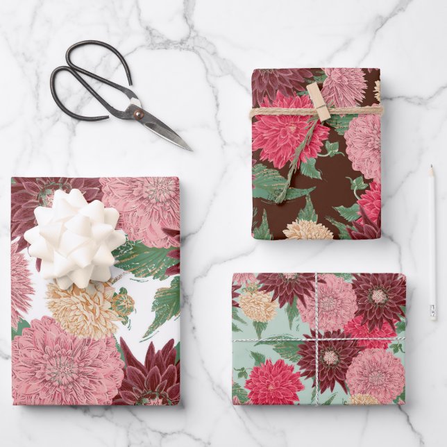 Feuille De Papier Cadeau Dahlien (Recto)