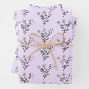 Feuille De Papier Cadeau Dainty Florals Élégant Cadeau Chic Simple