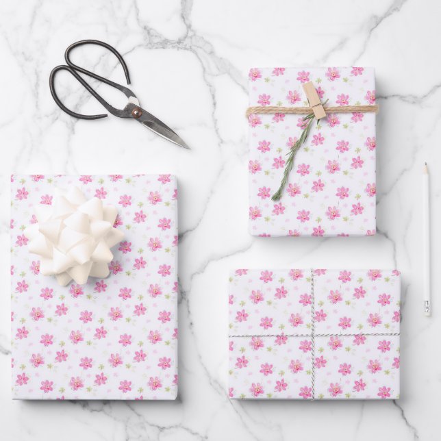 Feuille De Papier Cadeau Dainty Rose Positions (Recto)