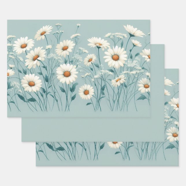 Feuille De Papier Cadeau Daisy Généreuse (Lot)