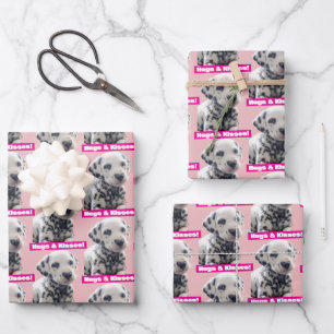 Feuille De Papier Cadeau Dalmatien Nez de Coeur