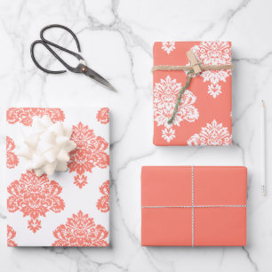 Feuille De Papier Cadeau Damask Elegant Motif