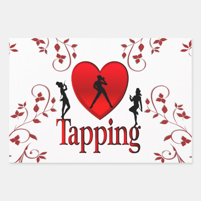 Feuille De Papier Cadeau Danse I Heart Tap (Devant 3)