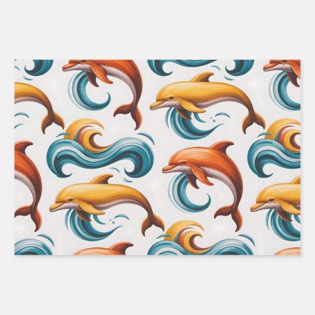Feuille De Papier Cadeau Danse Océanique (Devant)