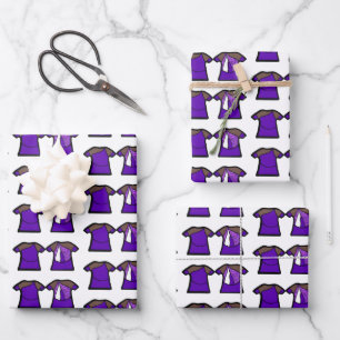 Feuille De Papier Cadeau Danseuse à étincelles violettes