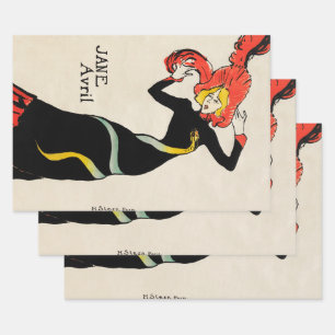 Feuille De Papier Cadeau Danseuse Art Nouveau Jane Avril par Toulouse Lautr