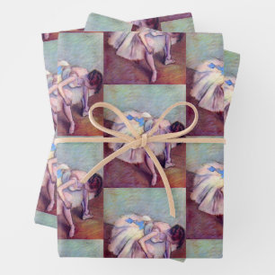 Feuille De Papier Cadeau Danseuse assise par Edgar Degas, Art de ballet vin