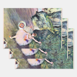 Feuille De Papier Cadeau Danseuse avec un bouquet de fleurs par Edgar Degas