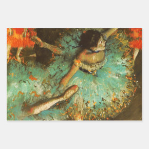 Feuille De Papier Cadeau Danseuse de ballet Danseuse verte Danseuse Degas P