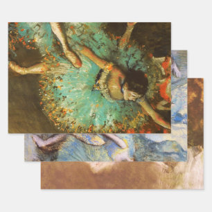 Feuille De Papier Cadeau Danseuse de ballet Danseuse verte Danseuse Degas P
