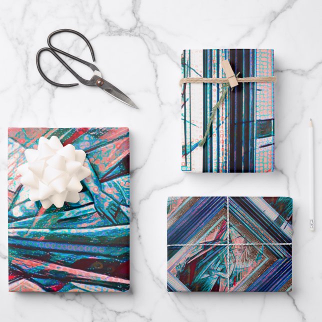 Feuille De Papier Cadeau Danseuse de ventre Art déco cubiste (Recto)