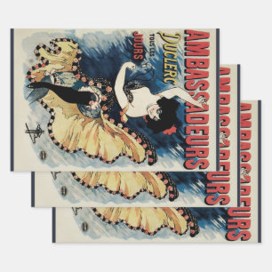 Feuille De Papier Cadeau Danseuse flamenca Art nouveau vintage, Ambassadeur